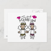 Just Married Lesbians Ankündigungspostkarte (Vorne/Hinten)