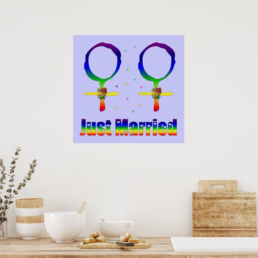 Just Married Lesbians Poster (Küche)
