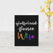 Just Married Lgbt Wedding Party Lesbian Ehefrau T- Karte (Gelbe Blume)