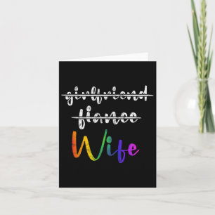 Just Married Lgbt Wedding Party Lesbian Ehefrau T- Karte