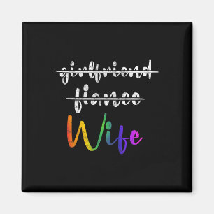 Just Married Lgbt Wedding Party Lesbian Ehefrau T- Magnet