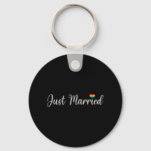 Just Married Lgbtq Gay Wedding Lesbian Bride Gay H Schlüsselanhänger