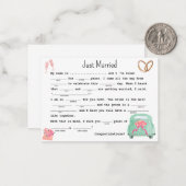 Just Married libs Mitteilungskarte (Vorderseite/Rückseite Beispiel)