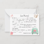 Just Married libs Mitteilungskarte (Vorderseite)