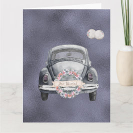 Just Married Lila Lavender Wedding Karte