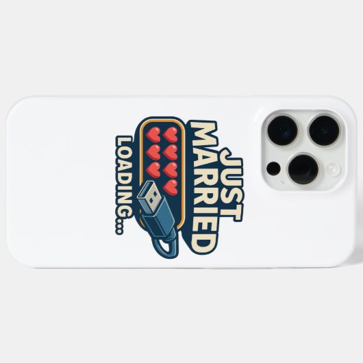 Just Married Loading - Funny Tech Wedding Case-Mate iPhone Hülle (Rückseite (Horizontal))