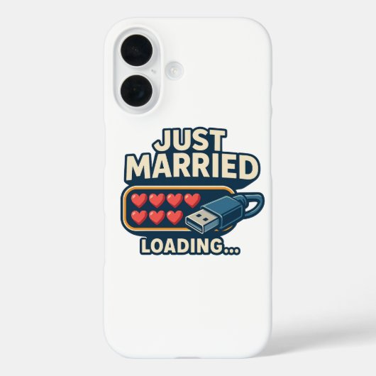 Just Married Loading - Funny Tech Wedding Case-Mate iPhone Hülle (Rückseite)