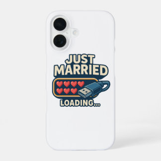 Just Married Loading - Funny Tech Wedding iPhone 16 Hülle