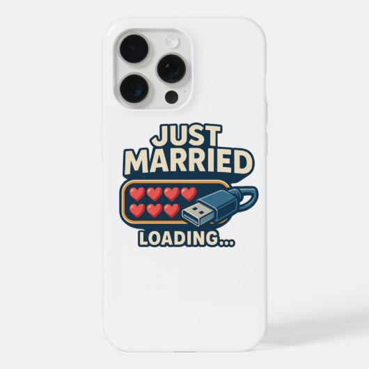 Just Married Loading - Funny Tech Wedding iPhone Hülle (Rückseite)