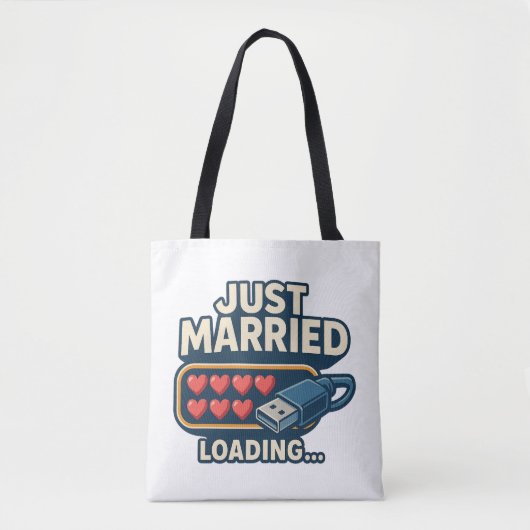 Just Married Loading - Funny Tech Wedding Tasche (Vorderseite)
