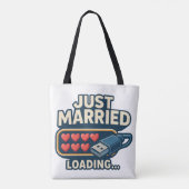 Just Married Loading - Funny Tech Wedding Tasche (Rückseite)