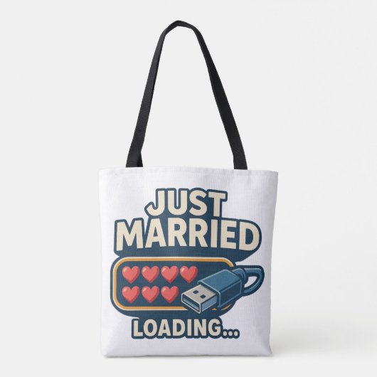 Just Married Loading - Funny Tech Wedding Tasche (Rückseite)