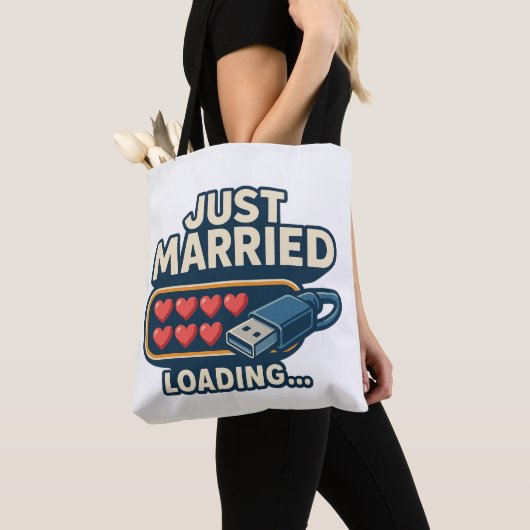 Just Married Loading - Funny Tech Wedding Tasche (Von Nahem)