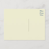 Just Married Lovebirds Blue Wedding Postcard Ankündigungspostkarte (Rückseite)