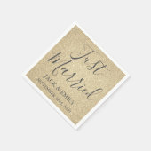 Just Married Luxury Gold Napkins Serviette (Ecke)