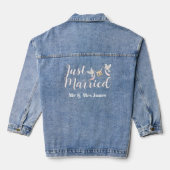 Just Married Matching Paares Flitterwochen Shirts Jeansjacke (Rückseite)