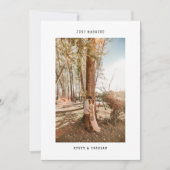 Just Married Minimal Schreibwriter Foto Elopement Ankündigung (Vorderseite)