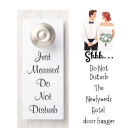 Just Married Minimal Wedding Party Door Hanger Türanhänger