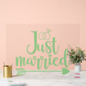 Just Married Mint Green Acrylschild (Hochzeit)