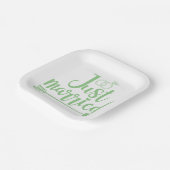 Just Married Mint Green Paper Plate Pappteller (Gewinkelt)