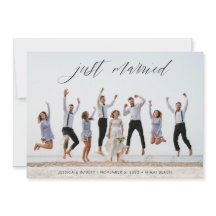 Just Married Modern Calligraphy Foto Wedding