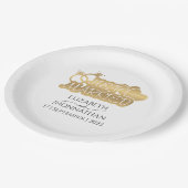 Just Married Modern Elegant Gold Couple Names Pappteller (Schrägansicht)