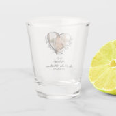 Just Married, Modern Mr. & Mrs. Foto Custom Weddin Schnapsglas (Rückseite)