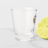 Just Married, Modern Mr. & Mrs. Foto Custom Weddin Schnapsglas (Links)