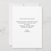 Just Married Modern Script Foto Minimal Wedding Ankündigung (Rückseite)