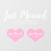 Just Married Modern Stylish Script Custom Car Fensteraufkleber (Blatt)