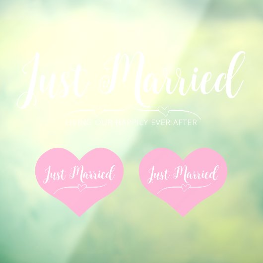 Just Married Modern Stylish Script Custom Car Fensteraufkleber (Blatt 3)