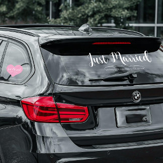 Just Married Modern Stylish Script Custom Car Fensteraufkleber