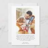 Just Married | Moderne handgeschriebene Hochzeit Ankündigung (Rückseite)