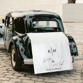 Just Married Monogram Wedding Car Banner Sign Wandteppich