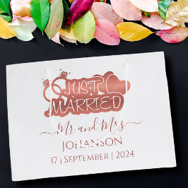 Just Married Mr. and Mrs. Rose Gold Gastgeschenke Große Geschenktüte