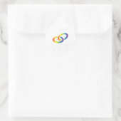Just Married Mr & Mr. Gay Marriage Rainbow Rings G Runder Aufkleber (Tasche)