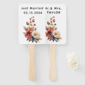 Just Married Mr. & Mrs. | Hochzeitsflormonogramm Fächer (Vorne und Hinten)