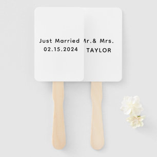 Just Married Mr. & Mrs. Hochzeitsmonogramm Fächer