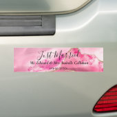 "Just Married" "Mr. & Mrs." Pink Agate Stone Autoaufkleber (Auf Auto)