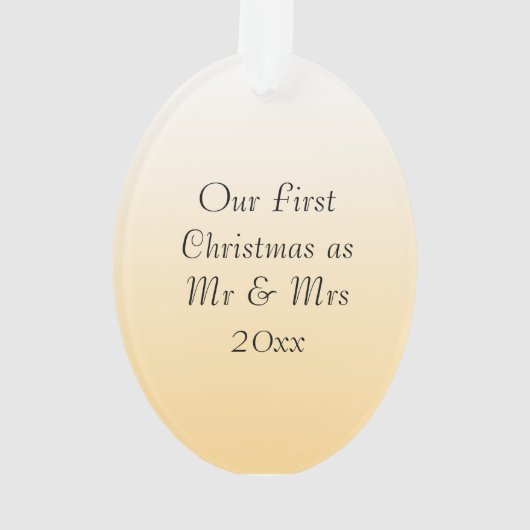 Just Married Mr. und Mrs. Wedding Foto Ornament (Rückseite)