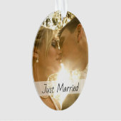 Just Married Mr. und Mrs. Wedding Foto Ornament (Vorderseite)