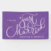 Just Married | Name und Datum hinzufügen Banner (Horizontal)