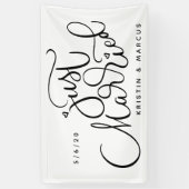 Just Married | Name und Datum hinzufügen Banner (Vertikal)