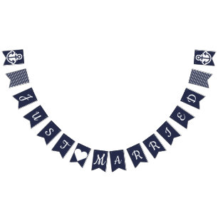 Just Married Nautical Wedding Bunting Wimpelkette