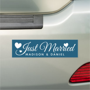 Just Married Navy Personalisierte Hochzeit Auto Magnet