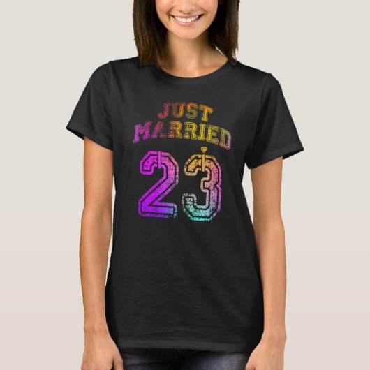 Just Married New Ehefrau New Husband Matching 2023 T-Shirt (Vorderseite)