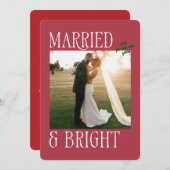 Just Married Newlyly Weihnachtskarte Feiertagskarte (Vorne/Hinten)