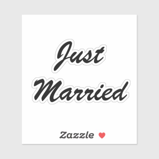 Just Married Newlyweds Custom Script Text Wedding Aufkleber (Blatt)