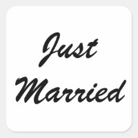Just Married Newlyweds Custom Script Text Wedding