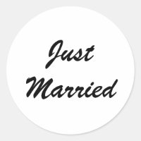 Just Married Newlyweds Custom Script Text Wedding